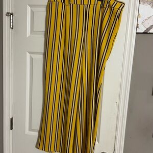 Vibrant Yellow and Black Striped Pants